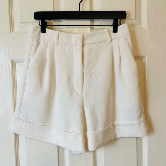Aritzia Wilfred The Effortless Short Trouser Shorts Natural Ecru Off White Size - Picture 11 of 11